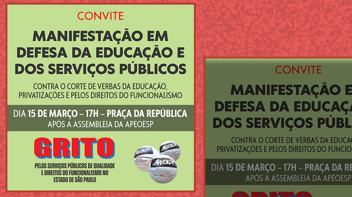 Tarcísio, tire as garras do dinheiro da educação! Cresce a mobilização contra a PEC 9. 15/3 tem ato em São Paulo